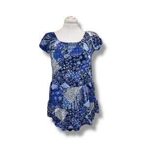 Sugar & Jade Tween Girls Dark Floral Babydoll Mini Dress XL